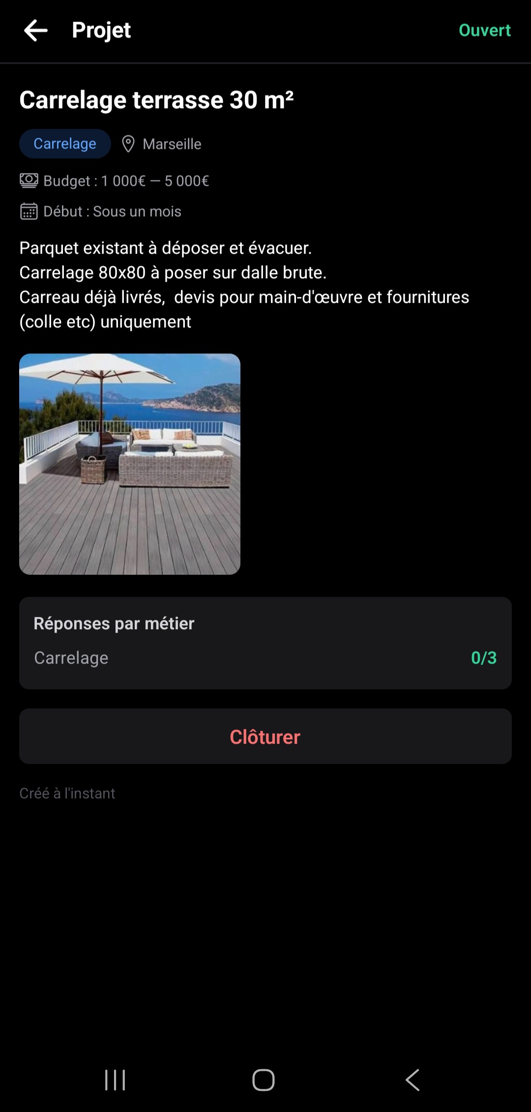 Un appel d'offres